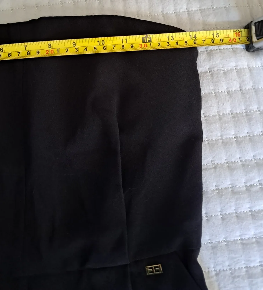 $765 Luxury Elisabetta Franchi Italian Black Strapless Gold Logo Pocket Jumpsuit - Picture 7 of 13
